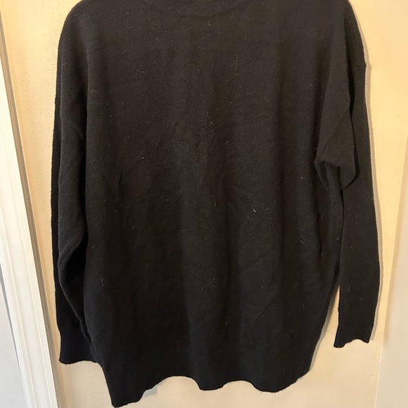 MADEWELL BLACK HARLOW V-NECK OVERSIZED MERINO WOOL BLEND CARDIGAN SIZE MEDIUM - Picture 4 of 6